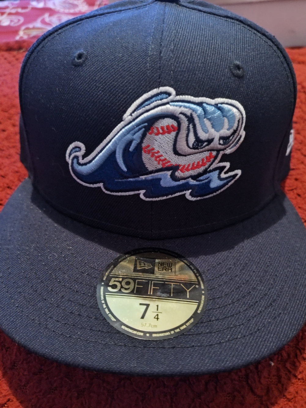 New Era Navy and White Wave Baseball 59FIFTY Fitted Cap